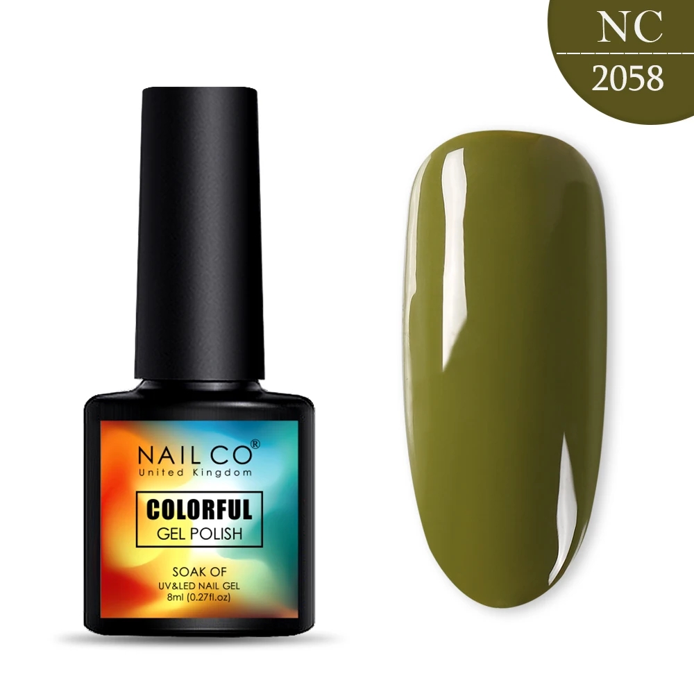 2058 NAILCO, новинка, 8 мл, 130 цветов, светодиодный Гель-лак для ногтей УФ гель для ногтей, салонный домашний лак, Гель-лак, гибридный, впитывающий - Цвет: 2058