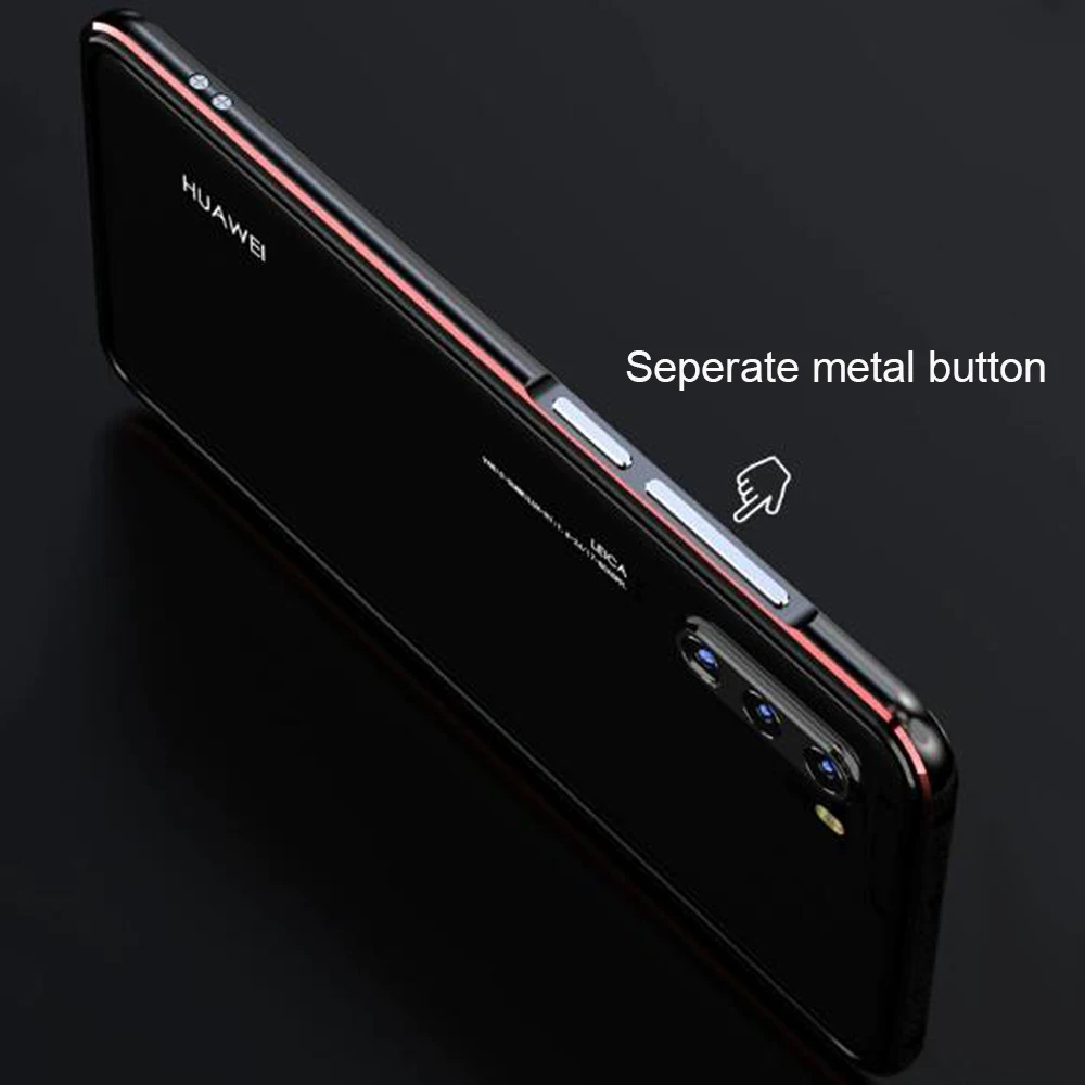 Чехол для Huawei P30 Pro роскошный оригинальный глянцевый алюминиевый бампер защитный