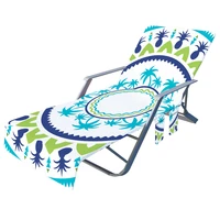 portable beach bath towel geometric patterns long strap beach bed chair towel cover for summer pool outdoor activities garden