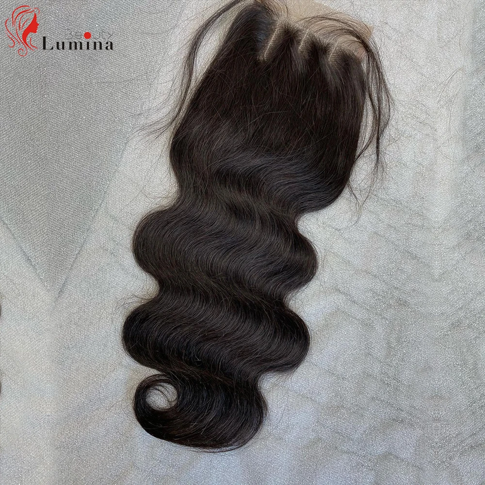 

Brazilian Remy Human Hair Body Wave Hair 4X4 Lace Closure Swiss Brown Lace Human Hair Natural Black Pre-Plucked with Baby Hair