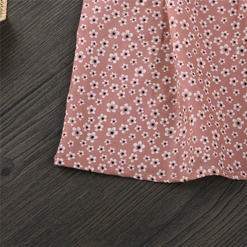 

Oso Feliz Summer 2021 New Girls Dress Floral Short-Sleeved Princess Long Skirt Children's Clothing Wholesale Baby Cute Attire
