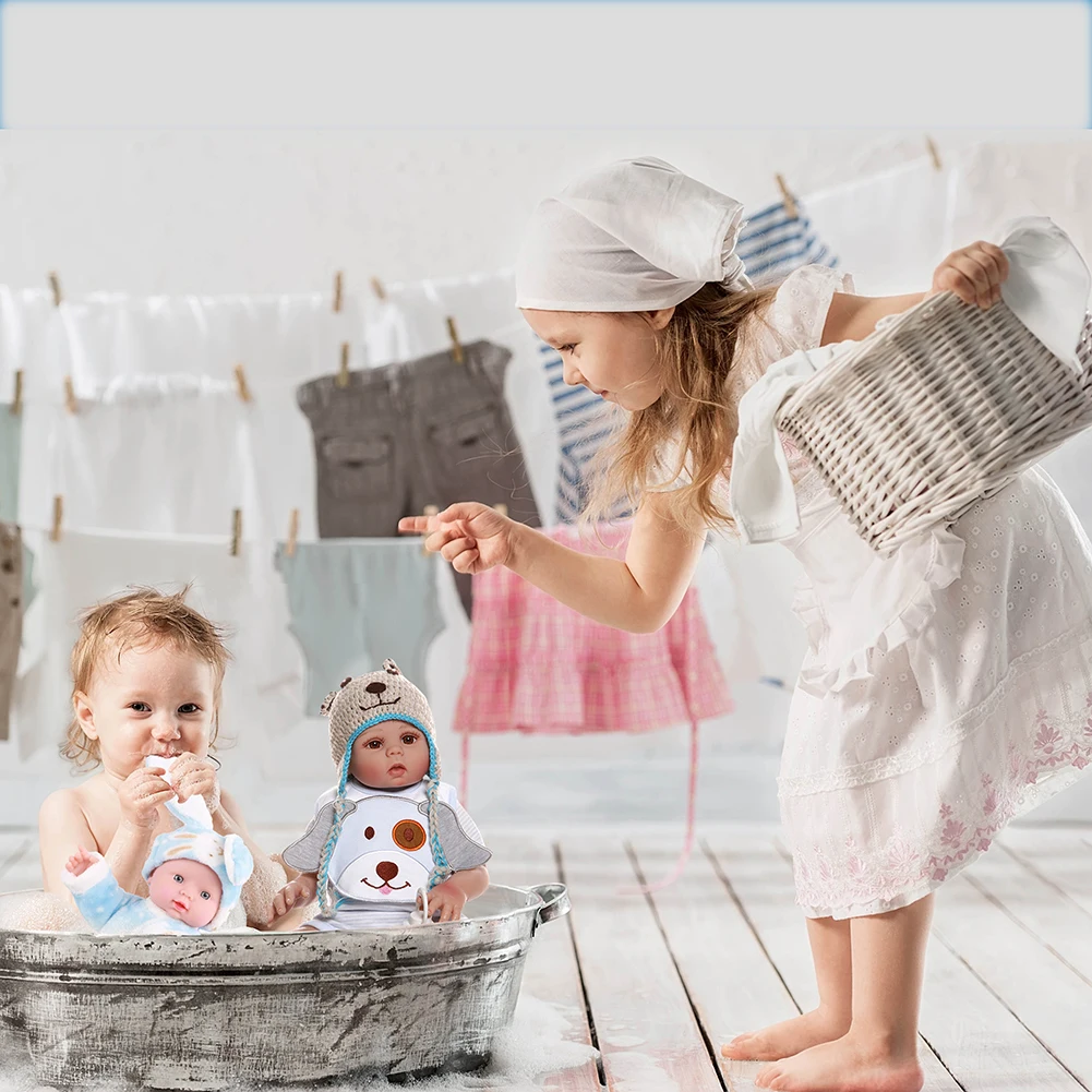 

NPK 48cm Silicon Lifelike Reborn Baby Doll Boy in Blue Dress Soft Silicone Toddler Baby Dolls Toy Kids Soft Body Lifelike Gifts