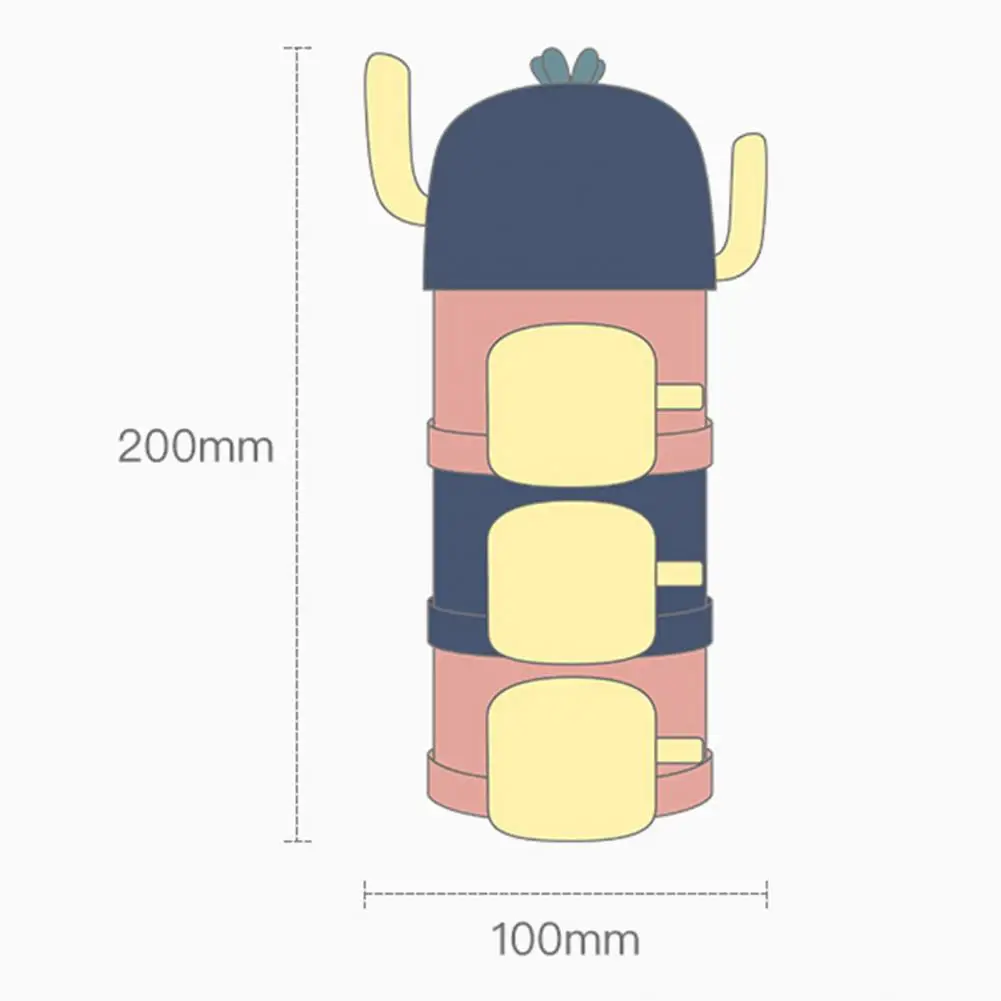 Dispensador de leche en polvo de 3 capas, contenedor de alimentos multifuncional, sin BPA, para aperitivos, almacenamiento de alimentos para beb&eacute;s-5