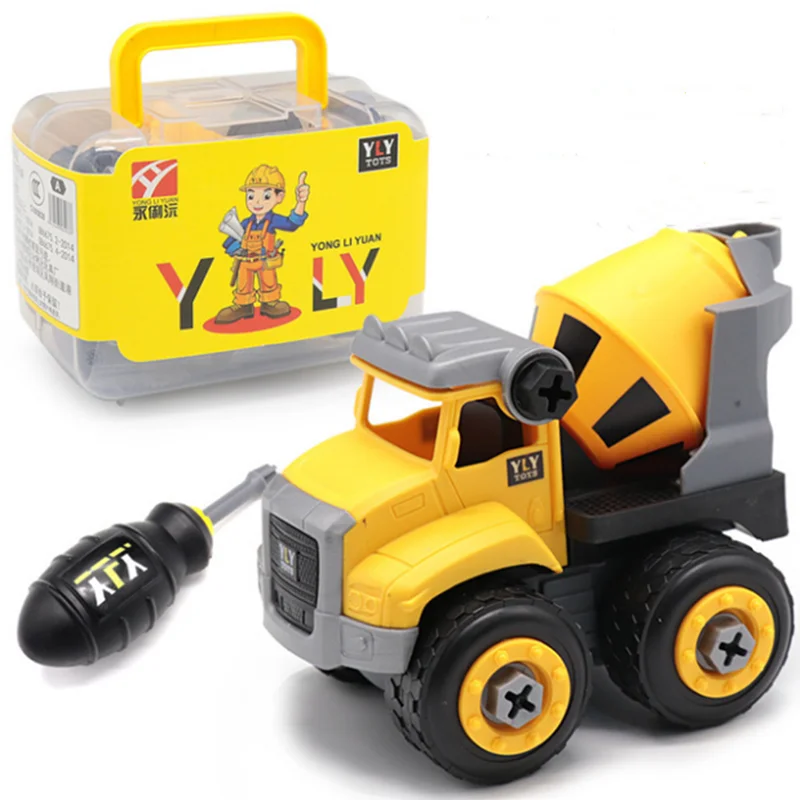 

DIY Educational Children's Toys Detachable Construction Truck Toy Assembling Sanitation Crane Gift for Kids