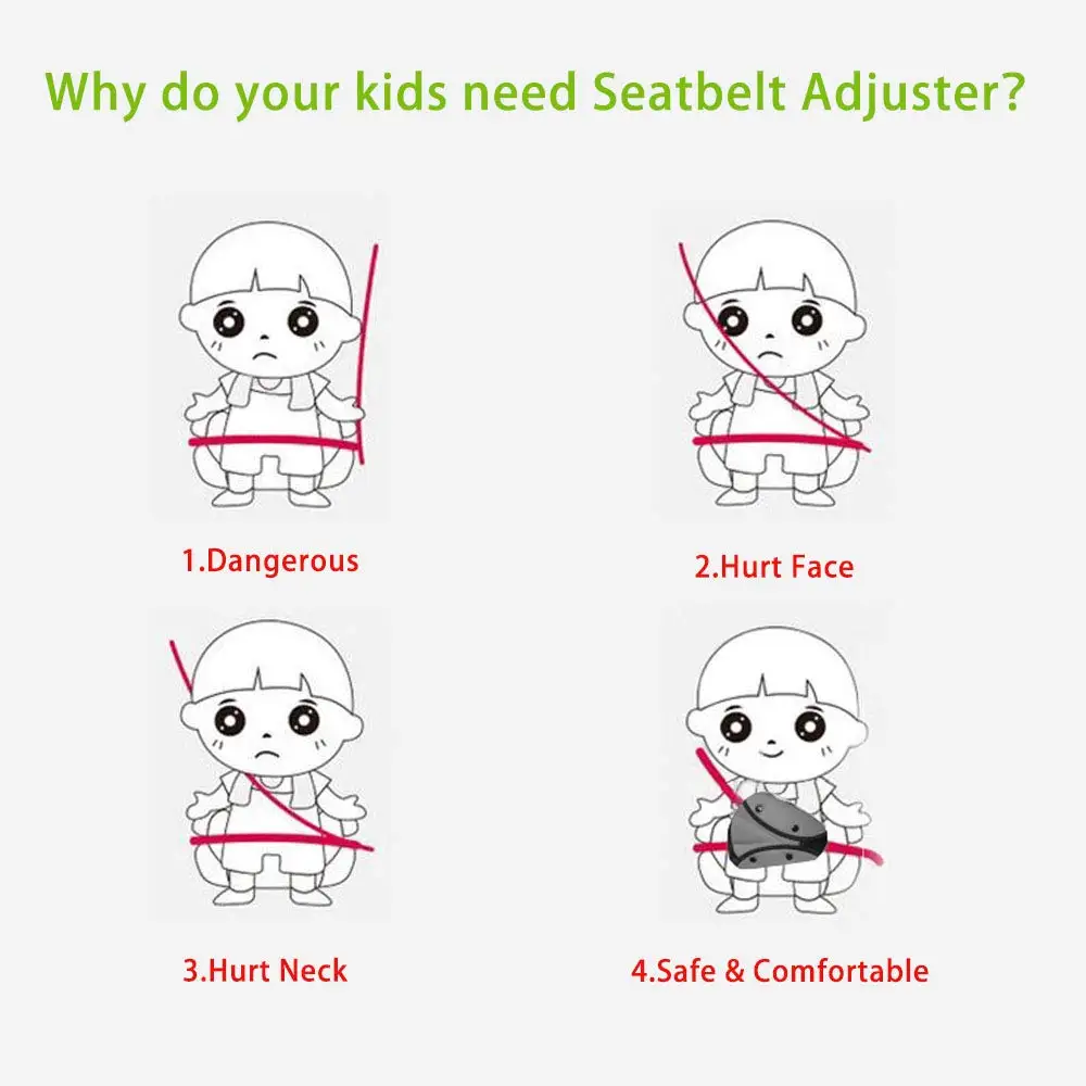

Child Seat Belt Adjustment Holder Car Anti-Neck Neck Baby Shoulder Cover Seat Belt Positioner Child Seatbelt for Kids Safety