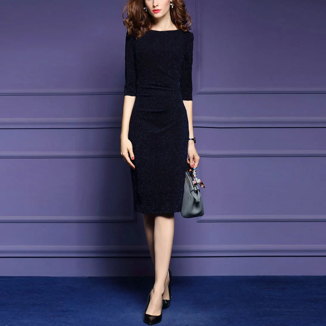 Женские облегающие платья элегантное платье средней длины для вечевечерние