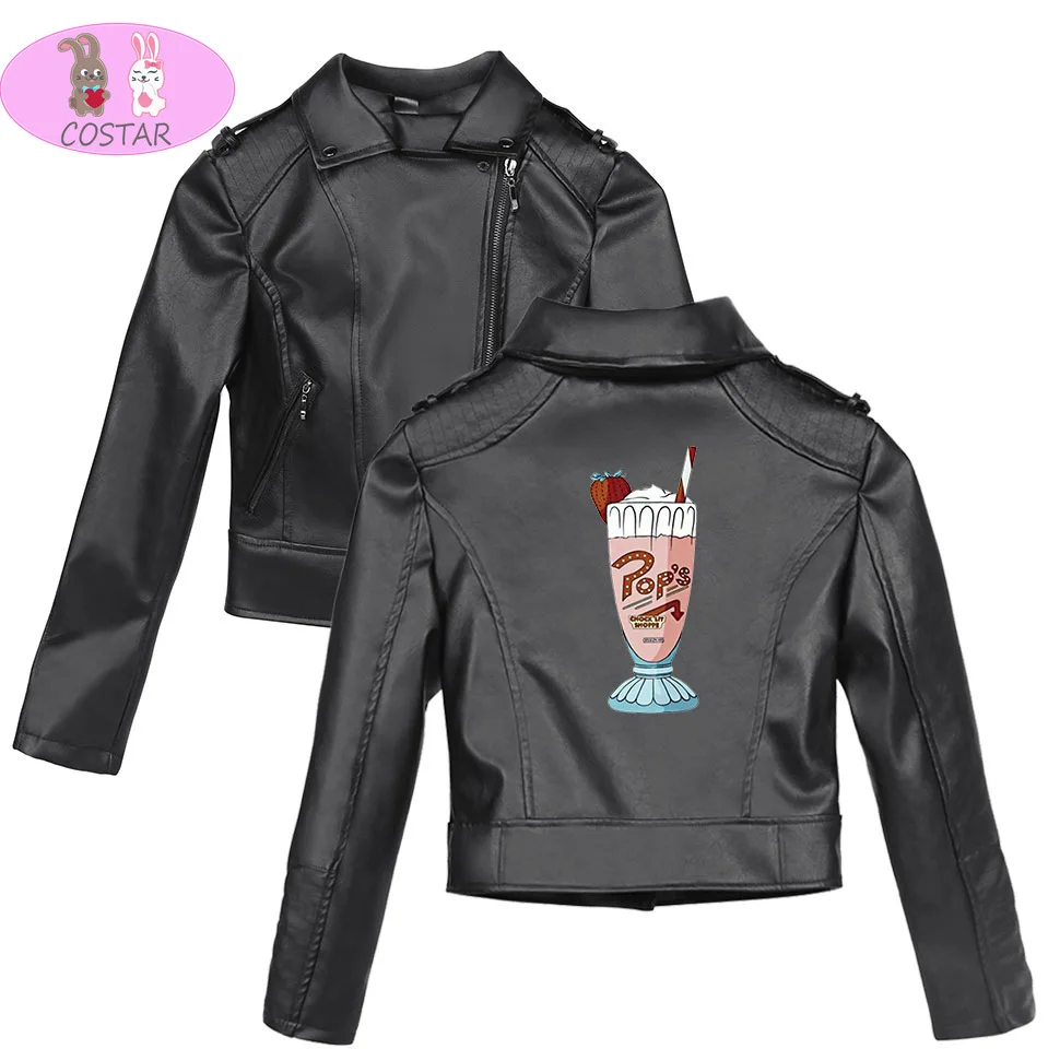 

COSTAR Hot TV Series Riverdale Theme Printed Faux Leather Coat Punk Style Fashion Unisex Jacket