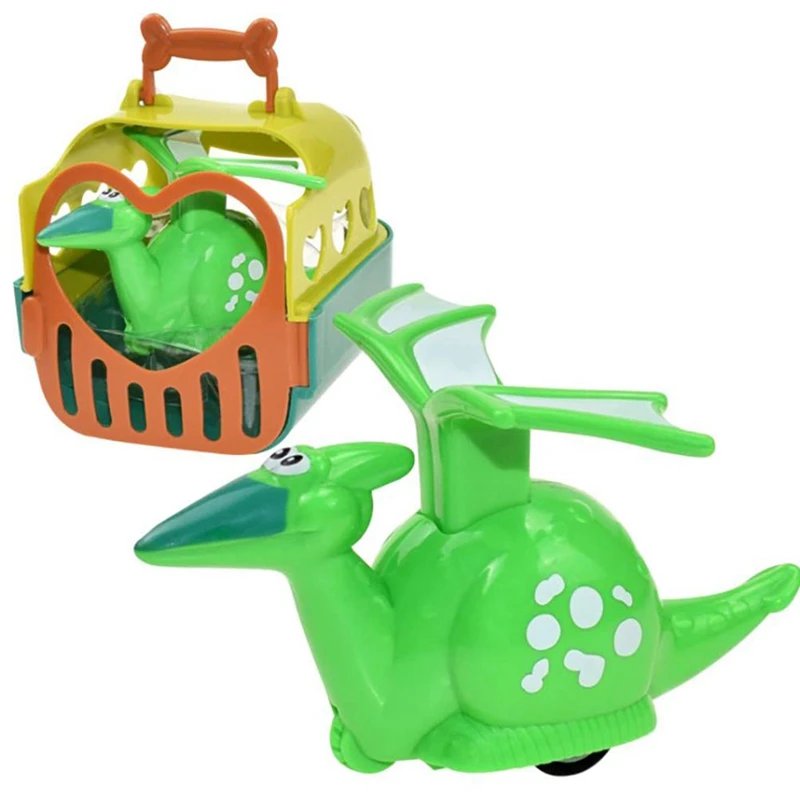 

4PCS Cartoon Dinosaur Pull Back Car Toys with Cage Model Animal Car Dinosaur Figures Push Go Toy 3-8 Years