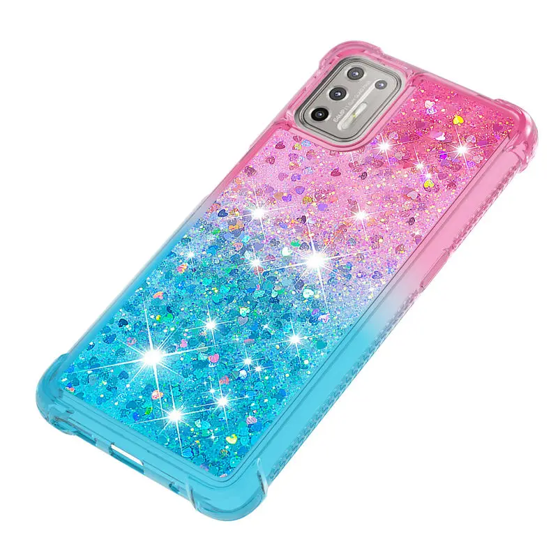 

For Motorola Moto G9 Plus E6 Plus CaseFashion Gradient Glitter quicksand Silicone Shockproof Cover For Motorola Moto E6 Cases