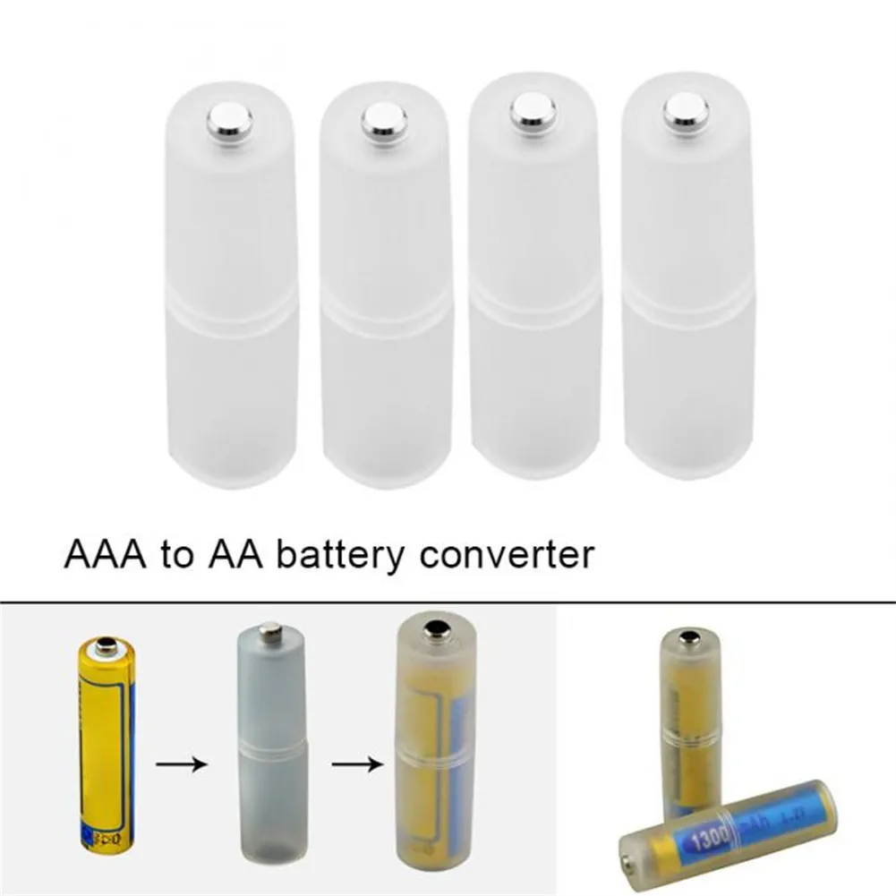 

4 Pieces AAA To AA Battery Converter Adapter Batteries Holder Durable Case Switcher Power Bank Storage Box Battery Holder
