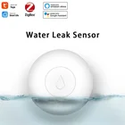 Датчик утечки воды Tuya Smart Zigbee, беспроводная система оповещения для умного дома с дистанционным управлением через приложение