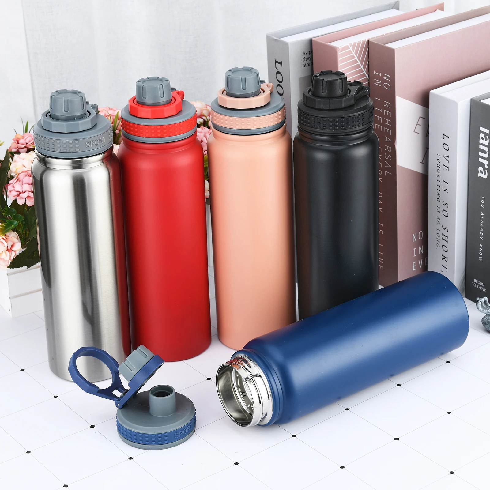 

800 Ml Thermos Portable Large-Capacity Stainless Steel Water Bottle Winter Office Coffee Tea Outdoor Sports Thermos Men Women
