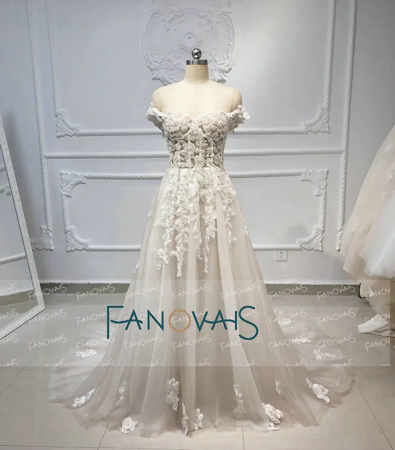 Пляж бохо свадебные платья бисером Кристалл кружева Vestido de Novia Longo gelinlik vestido casamento robe de mariee