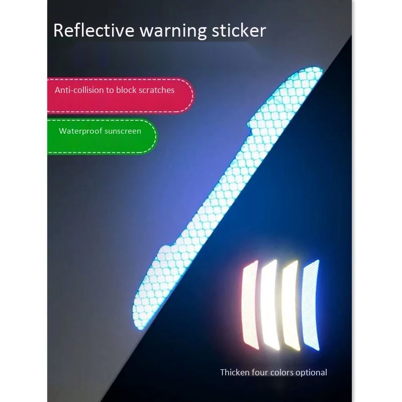 

4PCS Car Side Door Reflective Anti-Collision Strips Scrape Guard Cover