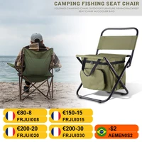 portable folding backrest chair camping picnic stool outdoor beach garden camping seat with large capacity ice cooler pack