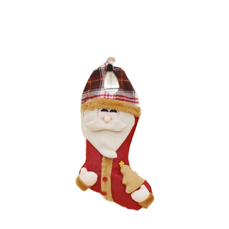 

Christmas Decorations 2019 Christmas Stocking Snowman Santa Elk Socks New Year Candy Gift Bags For Kids Xmas Tree Hang Ornament