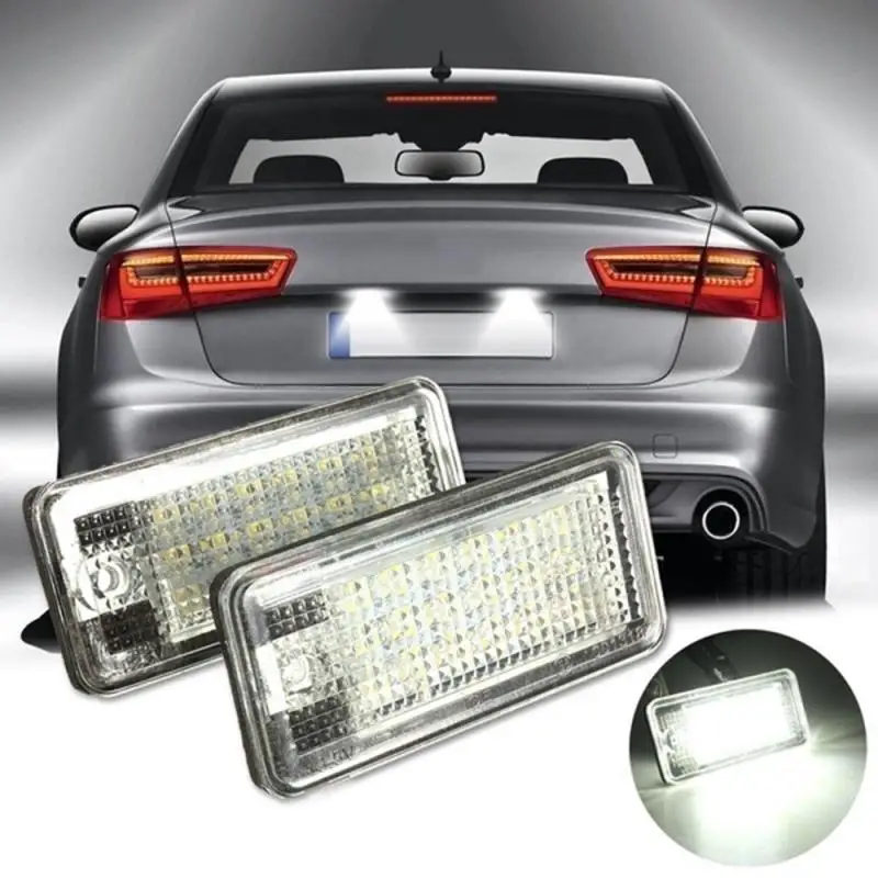 

2Pcs 18 LED License Number Plate Light 6500K car Lamp For Audi A3 S3 A4 S4 B6 A6 S6 A8 FO1 12V 1.44W LED License Plate Lights