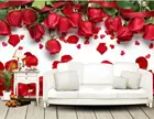 Большие модные фотообои CJSIR по индивидуальному заказу, красные розы, свадебные обои для гостиной, Декоративные Настенные обои для стен 3 d
