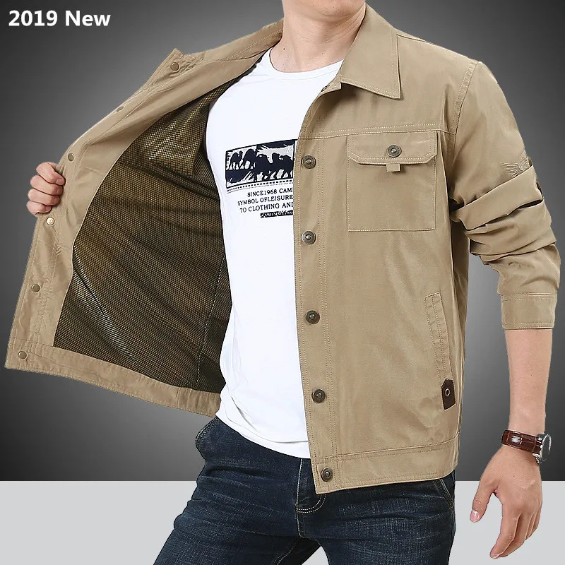 Новинка 2019 мужская зимняя куртка в стиле милитари хлопковая бомбер темно синяя