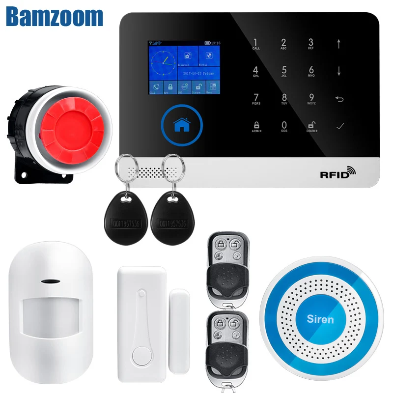 

TFT Screen WIFI GSM Home Burglar Security Alarm System Motion Detector APP Control Fire Smoke Detector Alarm