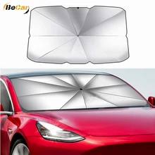 Upgrade Foldable Car Sunshade Windshield Umbrella For Tesla Model 3 Model Y Model S Model X Front Window Sun Shade Screen Shield