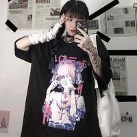 japanese streetwear graphic tee anime t shirts clothes loose oversized t shirt women harajuku hip hop gothic punk clothes s 5xl