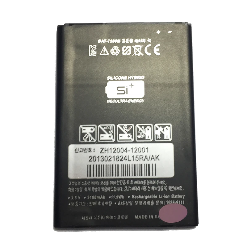 Аккумулятор для мобильного телефона SKY Pantech Vega BAT7500 No 6 A860 A860S A860K A860L BAT 7500M BAT-7500M 3140mAh для SKY Pantech Vega