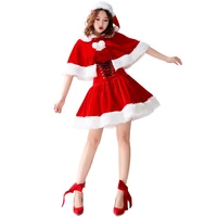 women christmas fancy party dress fashion miss claus dress suit sexy santa outfits hoodie santa claus sweetie cosplay costumes