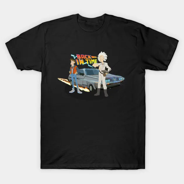 black 6 Официальный Back To The Future постер фильма футболка delorean Новые футболки Забавные футболки новые Забавные футболки унисекс Топы - Цвет: black 6