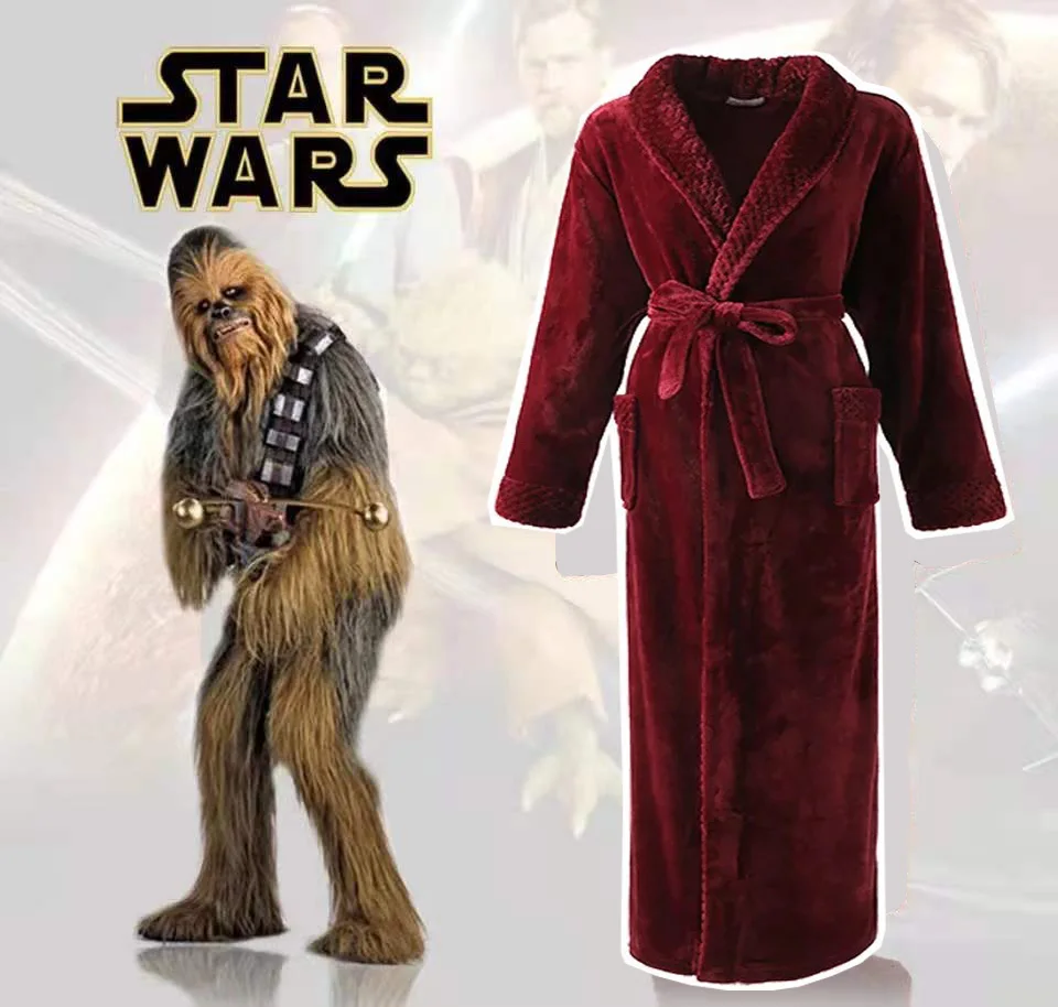 

Халат-Халат с капюшоном Wa Chewbacca, банный халат с аниме звездами для косплея, домашняя одежда с капюшоном