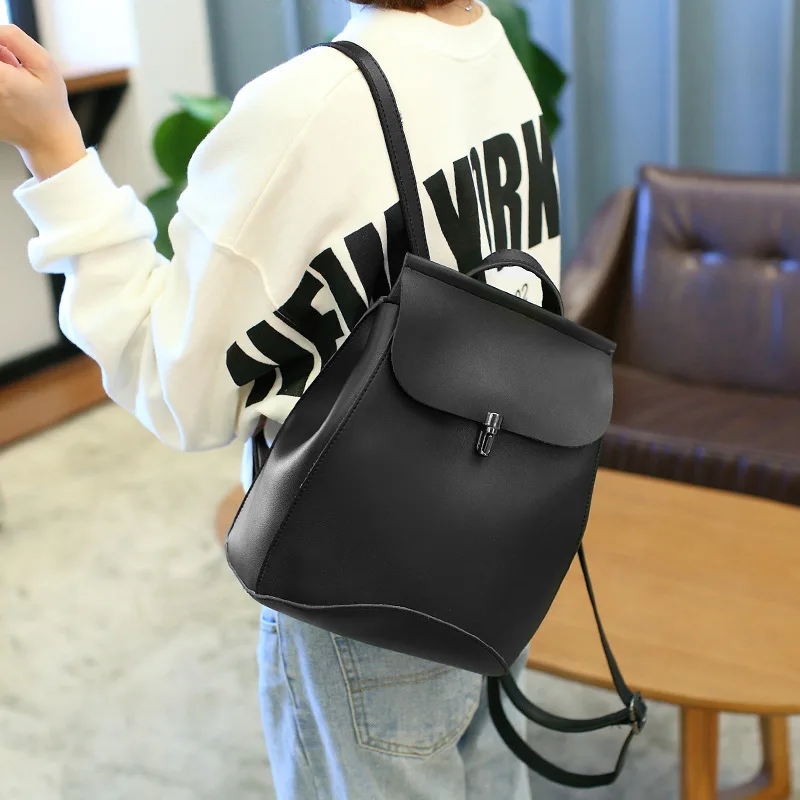 Модный женский кожаный повседневный рюкзак Женская Портативная сумка для