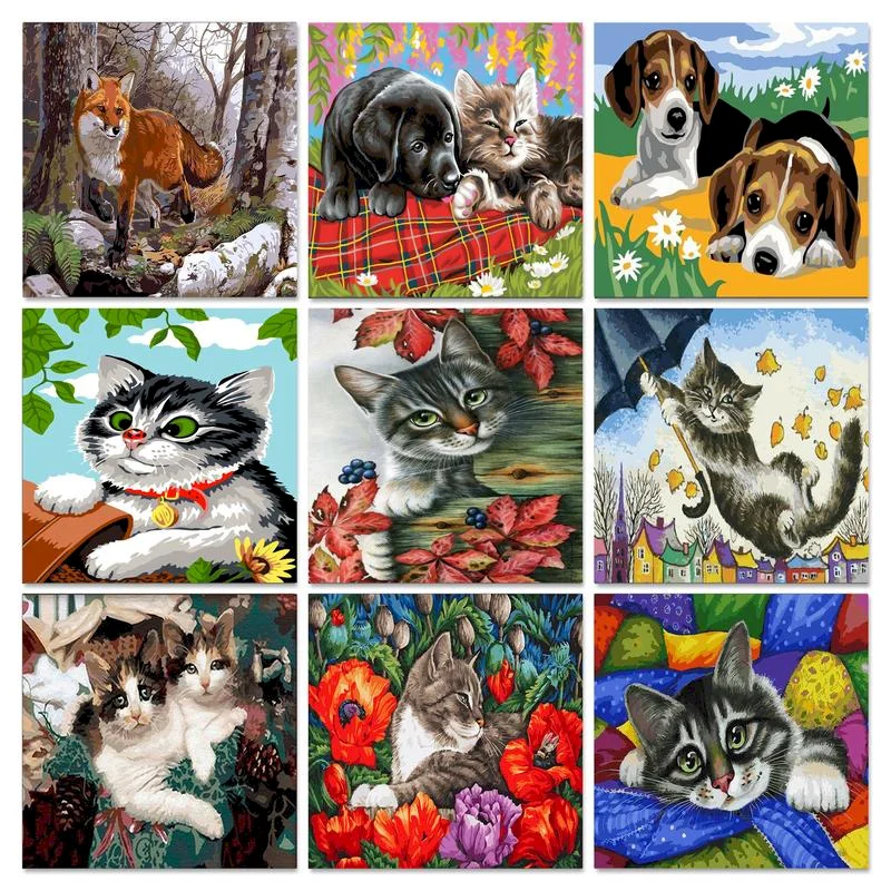 

Gatyztory 60x75cm Painting By Numbers Picture Cat On Canvas Unique Gift Acrylic By Numbers Animal For Living Room Decoration