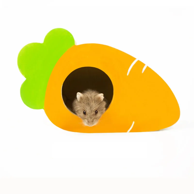 

Carrot Shape Hamster Hiding Playing House Sleeping Bed Golden Bear Guinea Pig Chinchilla Nest Cage House Small Animal Chew Toy