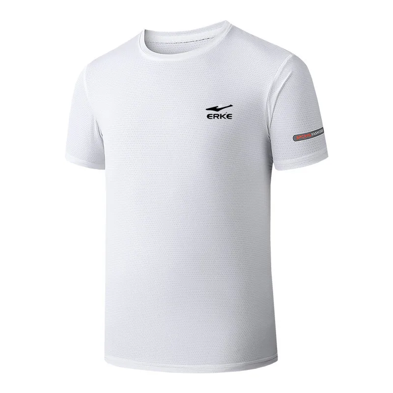 

Одежда Hongxing Erke, Мужская футболка из ледяного шелка, лето 2021, Тонкая Повседневная быстросохнущая мужская одежда с коротким рукавом для игр