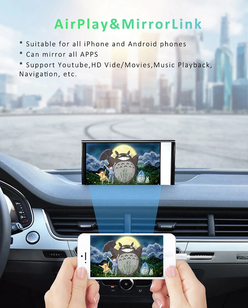 Aftermarket беспроводной Apple Carplay и Android Авто решение для Audi Q5 A4 A5 A6 A7 Q7 A3 Q3 B9 A8MMI с обратной камерой