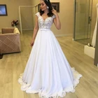 Женское свадебное платье, ТРАПЕЦИЕВИДНОЕ ПЛАТЬЕ С Рукавом-крылышком, модель 2020 года