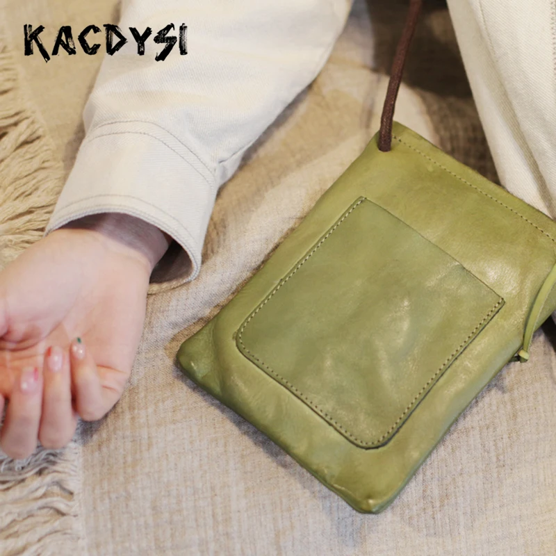 100% натуральная кожа высокое качество Маленькая женская сумка-мессенджер тонкая