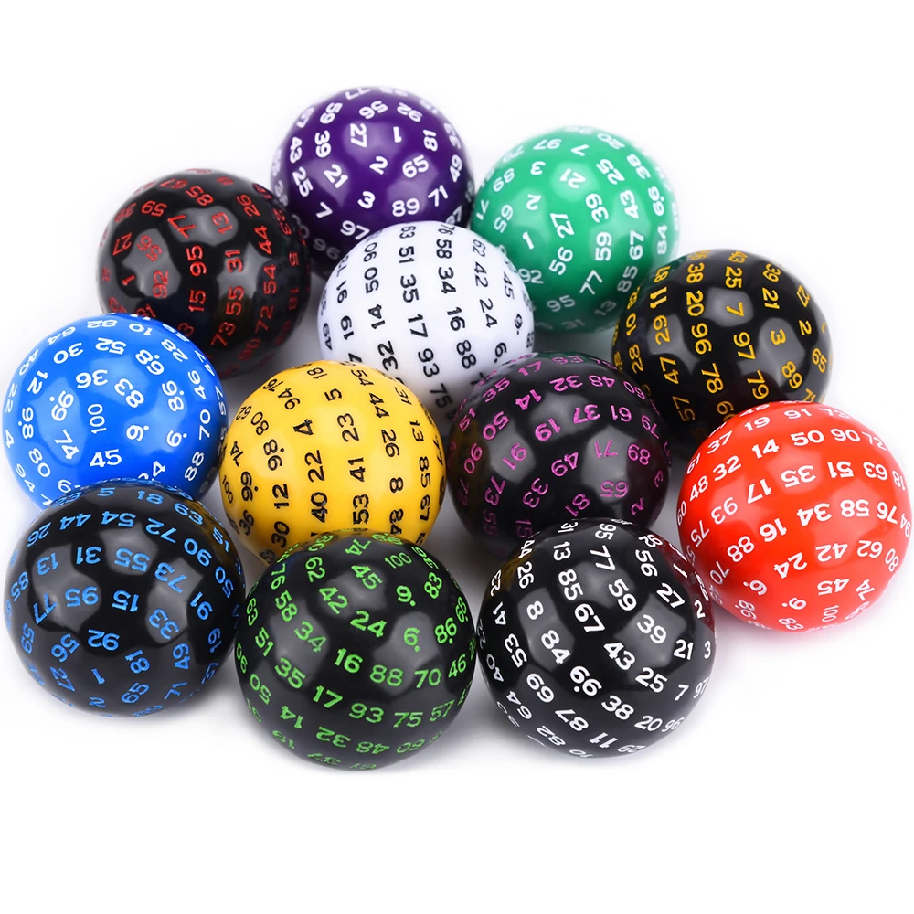 D100 размер игральных костей 48 6 мм с сумкой на шнурке для настольных игр DND ролевых |