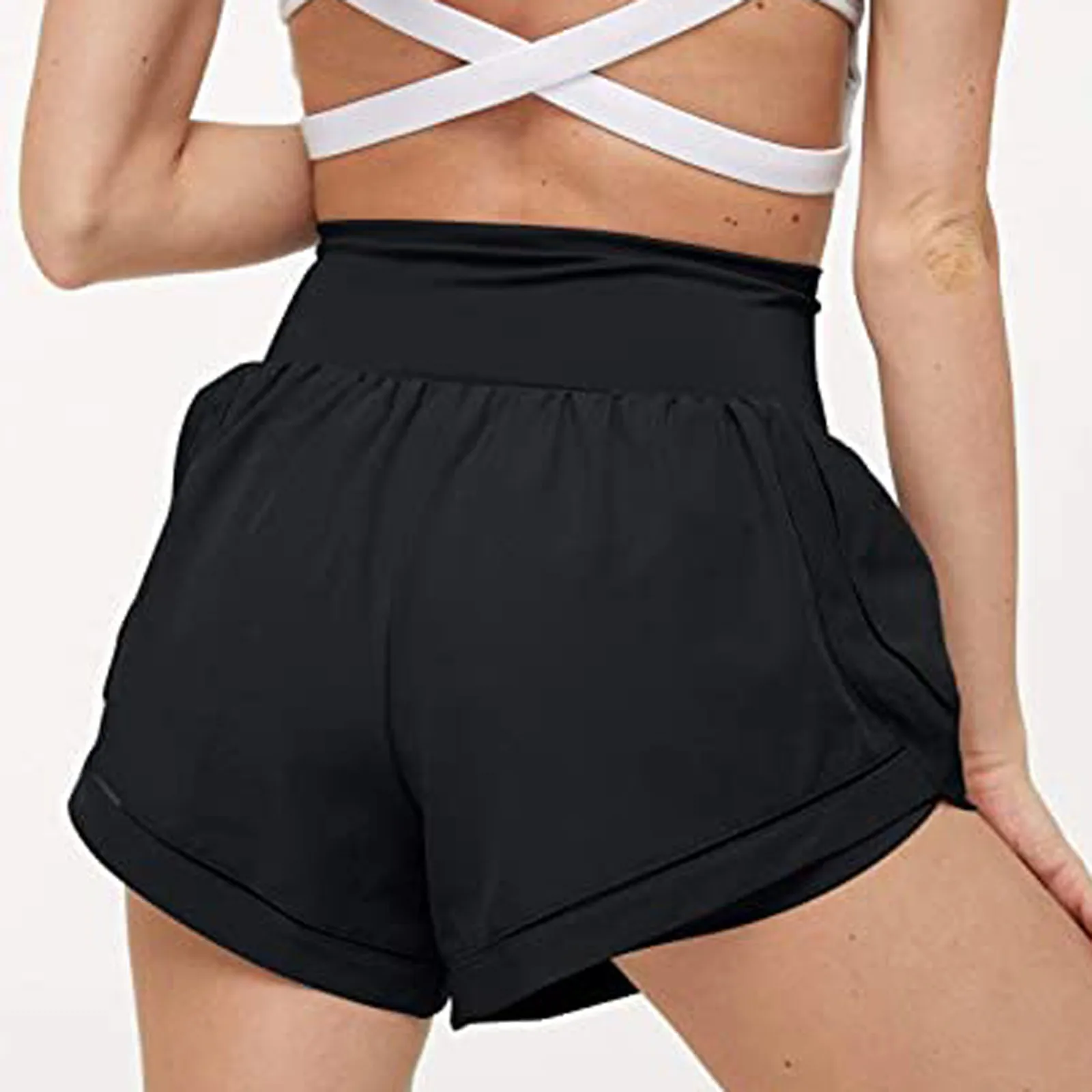 

2021Casual Women's Fitness Yoga Shorts High Waist Quick Dry Skinny Bike Shorts Tight Short Solid Color Slim Fit Sport Shorts FFT