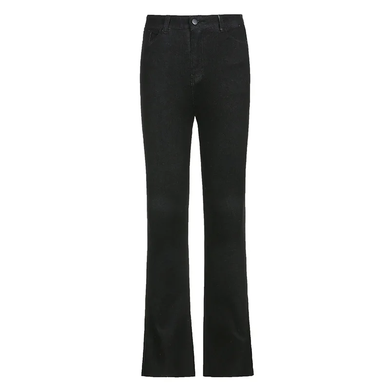 

Women's high-waist basic solid color bootcut trousers jeans women new