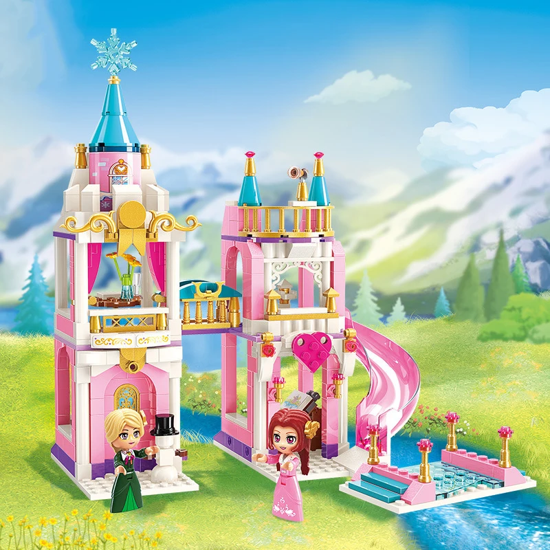 

Enlighten Girls City Princess Leah Snowflake Viewing Tower Building Blocks Kit Bricks Classic Model Moc Toys For Kids Girl Gifts