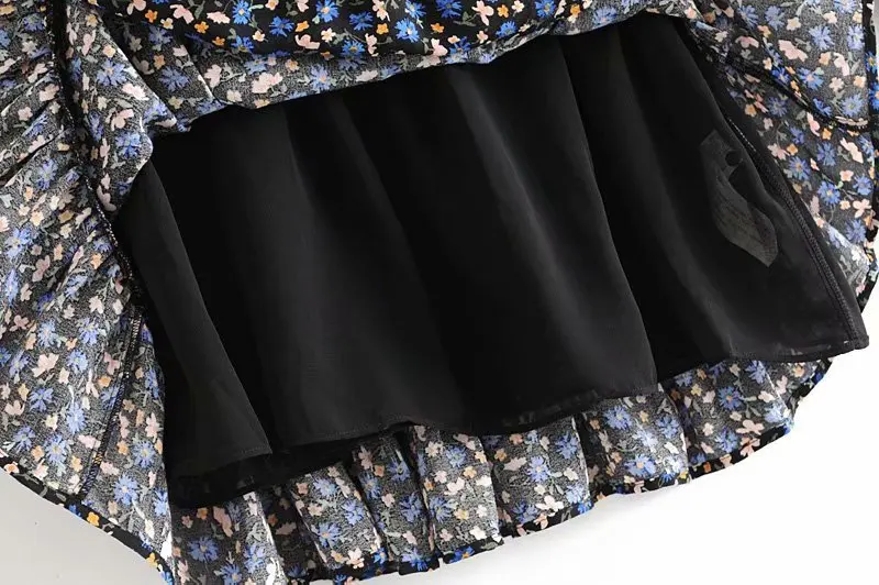 Винтажное женское платье осень 2019 Новая мода милые маленькие цветочные принты с