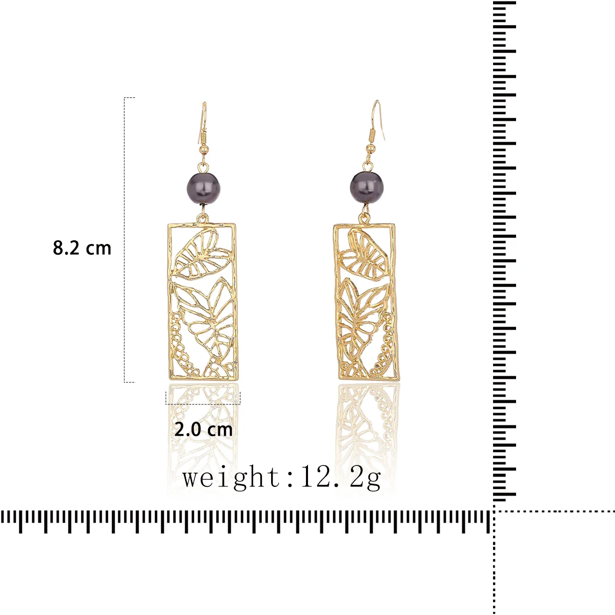 

Cring Coco 2020 Hawaiian Earrings for Women Hollow Leaves Plated Gold Color Rectangular Trendy Attractive Fashion Hot Jewelry