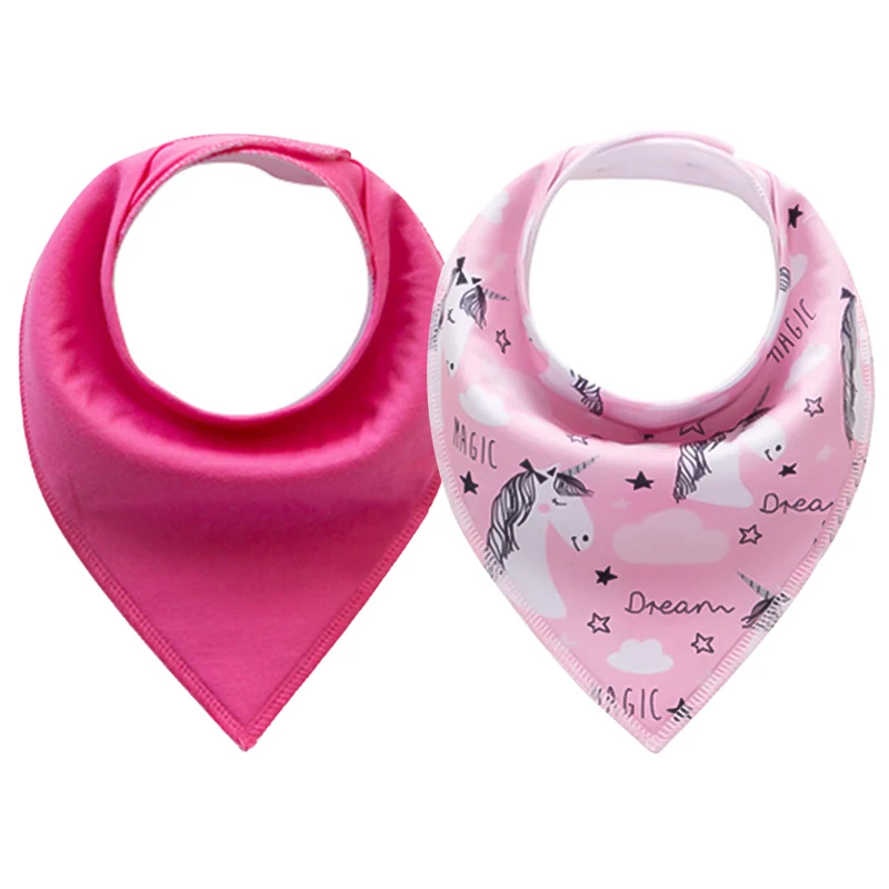 2pcs/lot Unicorn Flamingos Baby Bibs Bandana Scarf Fashionable High Quality Babador Infant Feeding Burp Cloths Saliva Towel | Детская