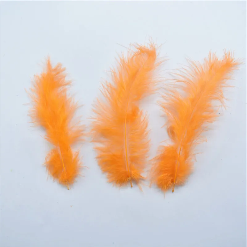 Orange 100 шт./лот Перья Марабу индейки для рукоделия 10-15 см 4-6 дюймов Свадебные украшения Шлейфы аксессуары для одежды перья фазана - Цвет: Orange