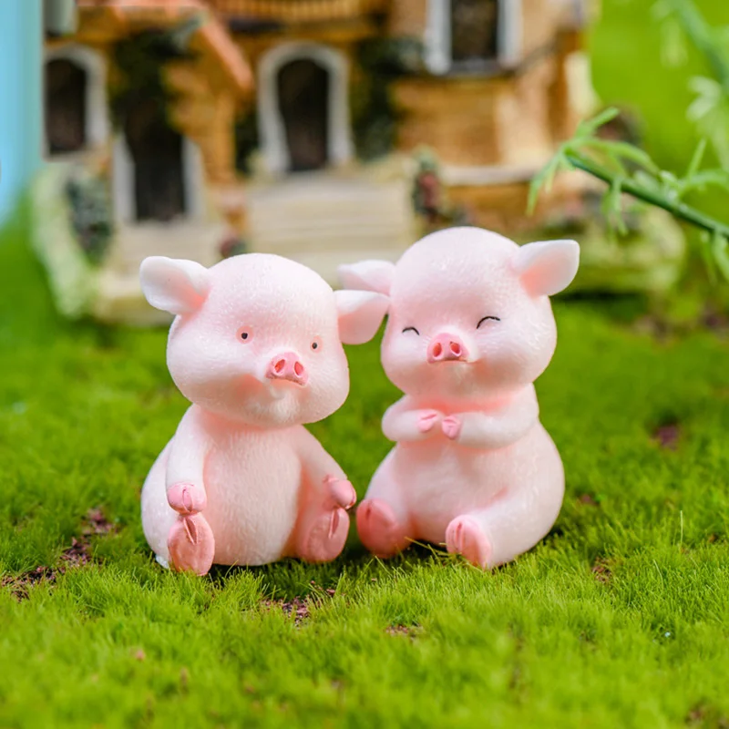 

1 шт. изображающие пятачка Фортуна Свинья Торт украшения DIY половые губы мультфильм свинья год Изделия из смолы S6A5966