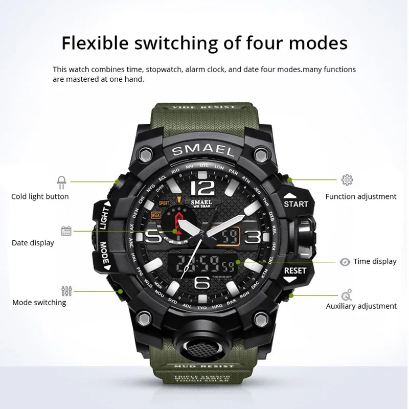 Мужские военные часы водонепроницаемость 50 м браслет спортивные мужские раньше