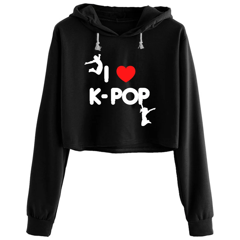 

Кроп-худи K-Pop, женский корейский пуловер Y2k Kawaii Goth для девочек