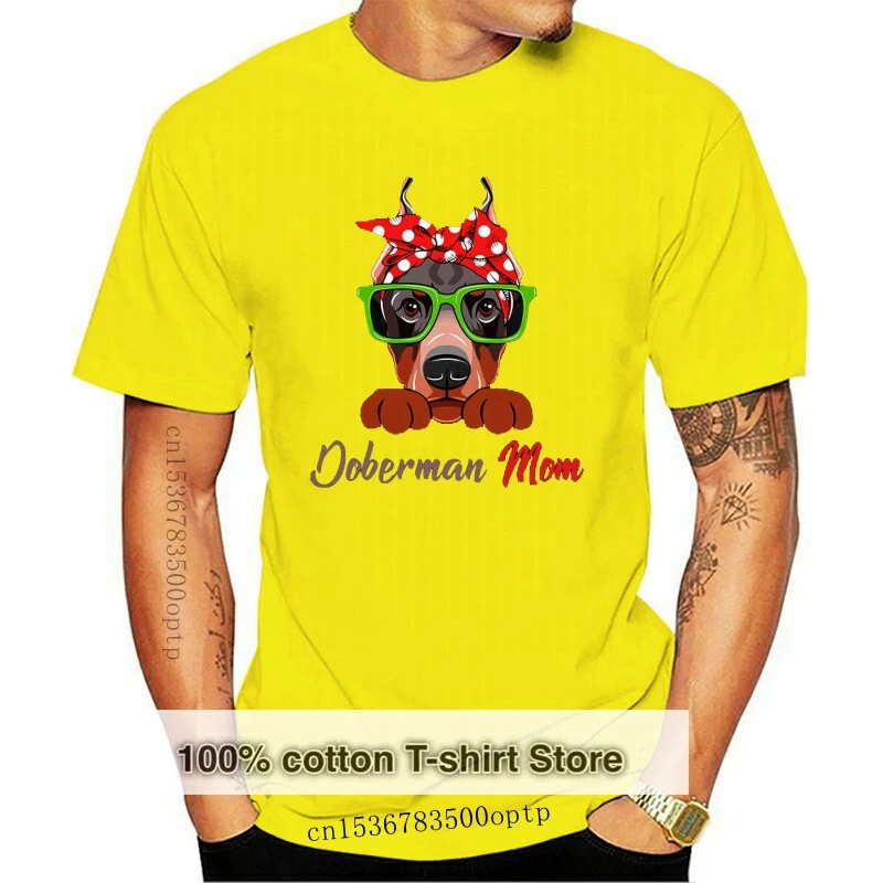 

Женская футболка Doberman, забавная футболка для мамы, собаки, любовника, подарок на день матери, хлопковые топы с коротким рукавом в стиле хип-х...