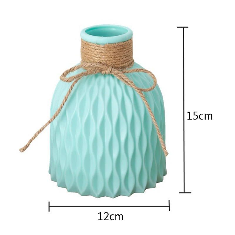

Modern Plastic Vase European Imitation Ceramic Rattan Flower Arrangement Nordic Home Wedding Bouquet Plant Decoration Bottle